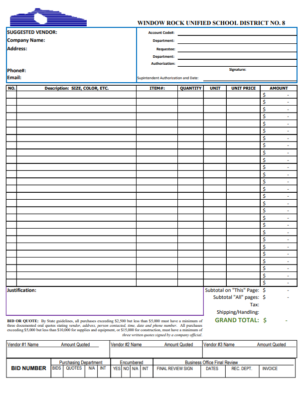 Requisition Form (Manual)